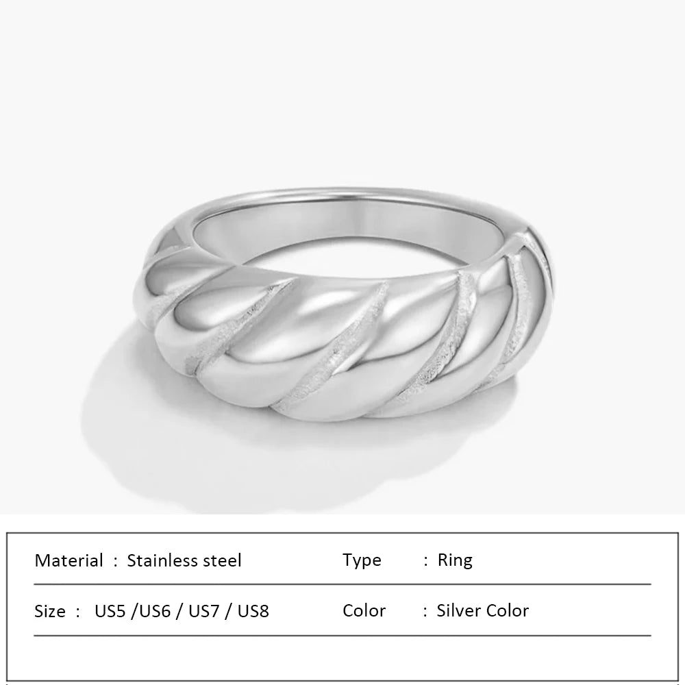 Anillo de acero inoxidable impermeable para mujer, anillo de corazón que no se decolora, anillos de metal elegantes, joyería sencilla, novedad, venta al por mayor, Dropshipping