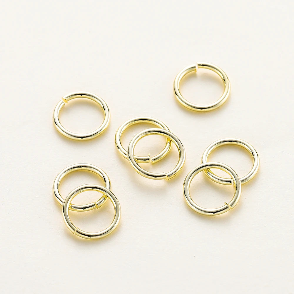 50–200 Stück/Los 14K 18K Goldkette Offener einzelner Biegering Karabinerverschluss Verbinder Spaltring Fitting DIY Schmuckherstellung Zubehör