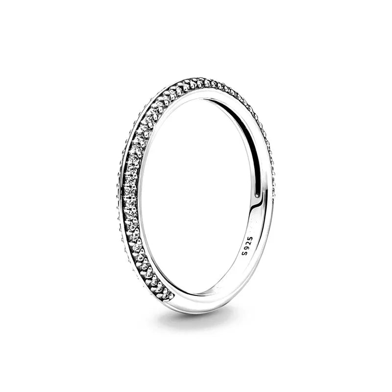 925er Silber Damenschmuck Ring Größe 6 7 8 9 Pinker Herz Zirkonia Stein Rot Schwarz Ringe DIY Geburtstagsgeschenk Party