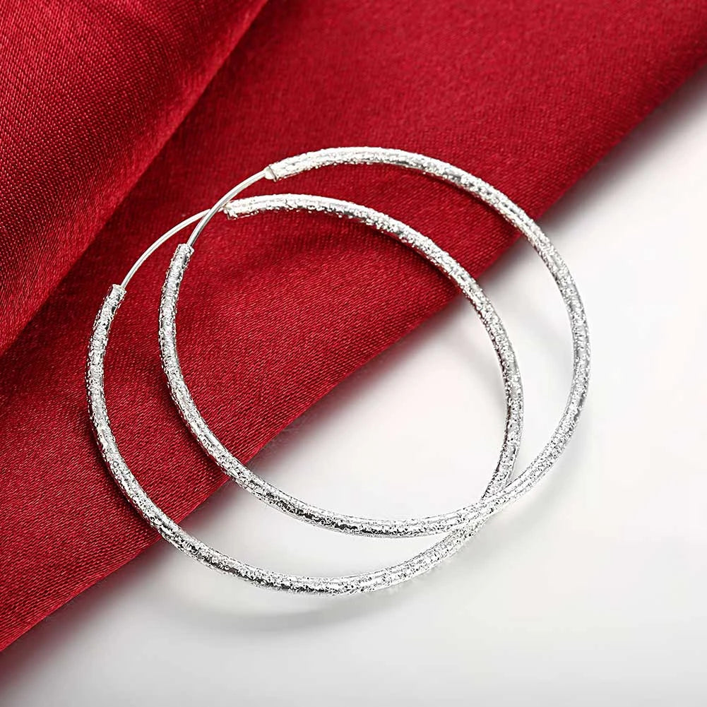 Pendientes de aro redondos simples de plata de ley 925 de alta calidad para mujer, joyería de moda para boda y compromiso