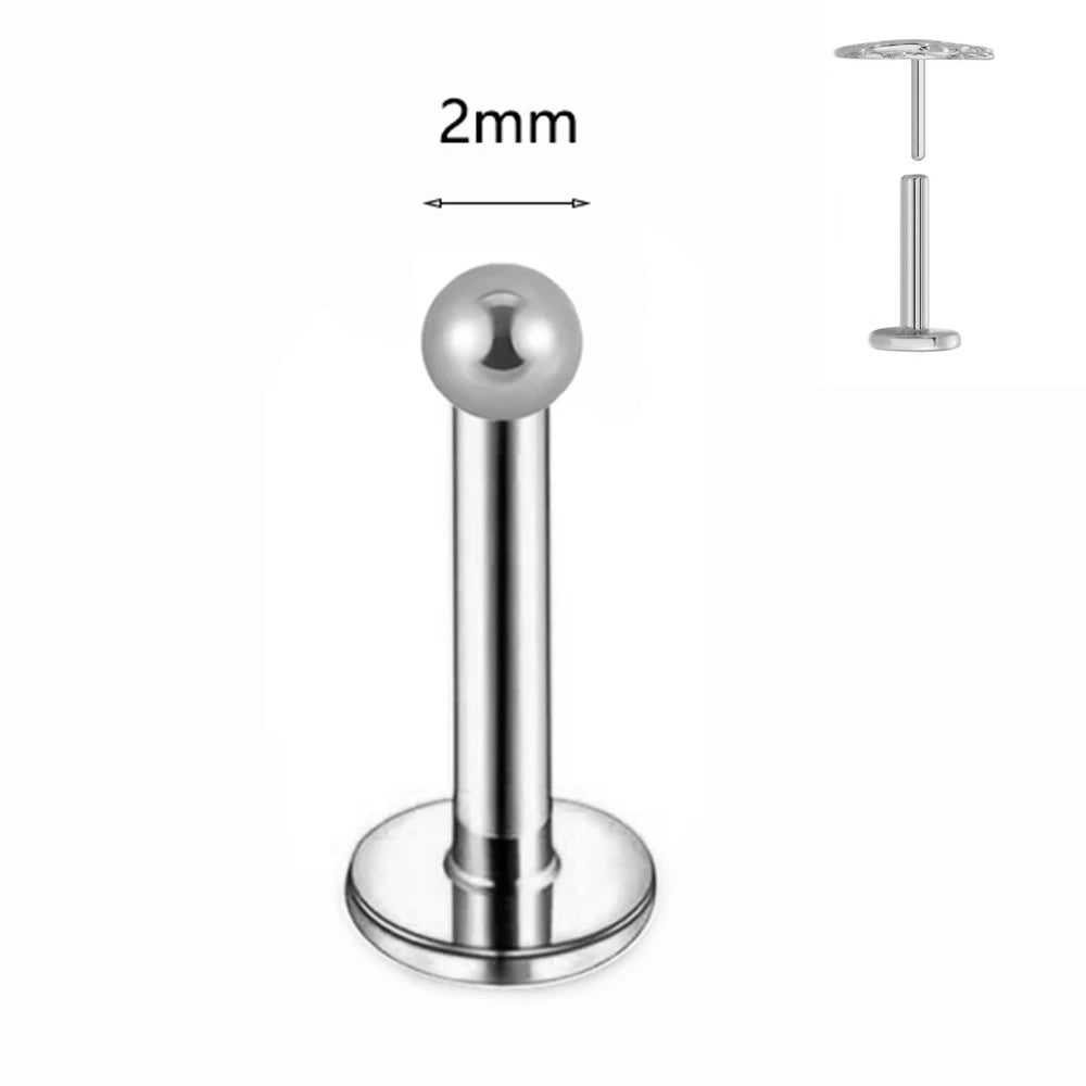 ASTM F136 G23 Titan Labret Piercing Seestern Ohrstecker Biene Blatt Push-In CZ Gewindeloser Knorpel 16/18/20G Körperschmuck