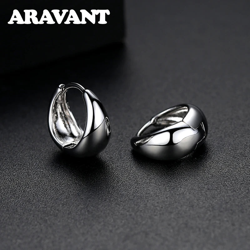 Pendientes de aro con diseño de huevo chapado en oro de 18 quilates, plata 925 de 14 mm, joyería de moda para mujer