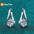 NeeTim 1 Karat Moissanit Ohrringe für Damen 925 Sterling Silber Ohrstecker Creolen Diamant Verlobung Hochzeit Edler Schmuck Geschenk