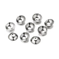 50 unidades de tapas de cuentas redondas de acero inoxidable de 3, 4, 5, 6, 8 mm, espaciadores, conectores para hacer collares y joyas DIY