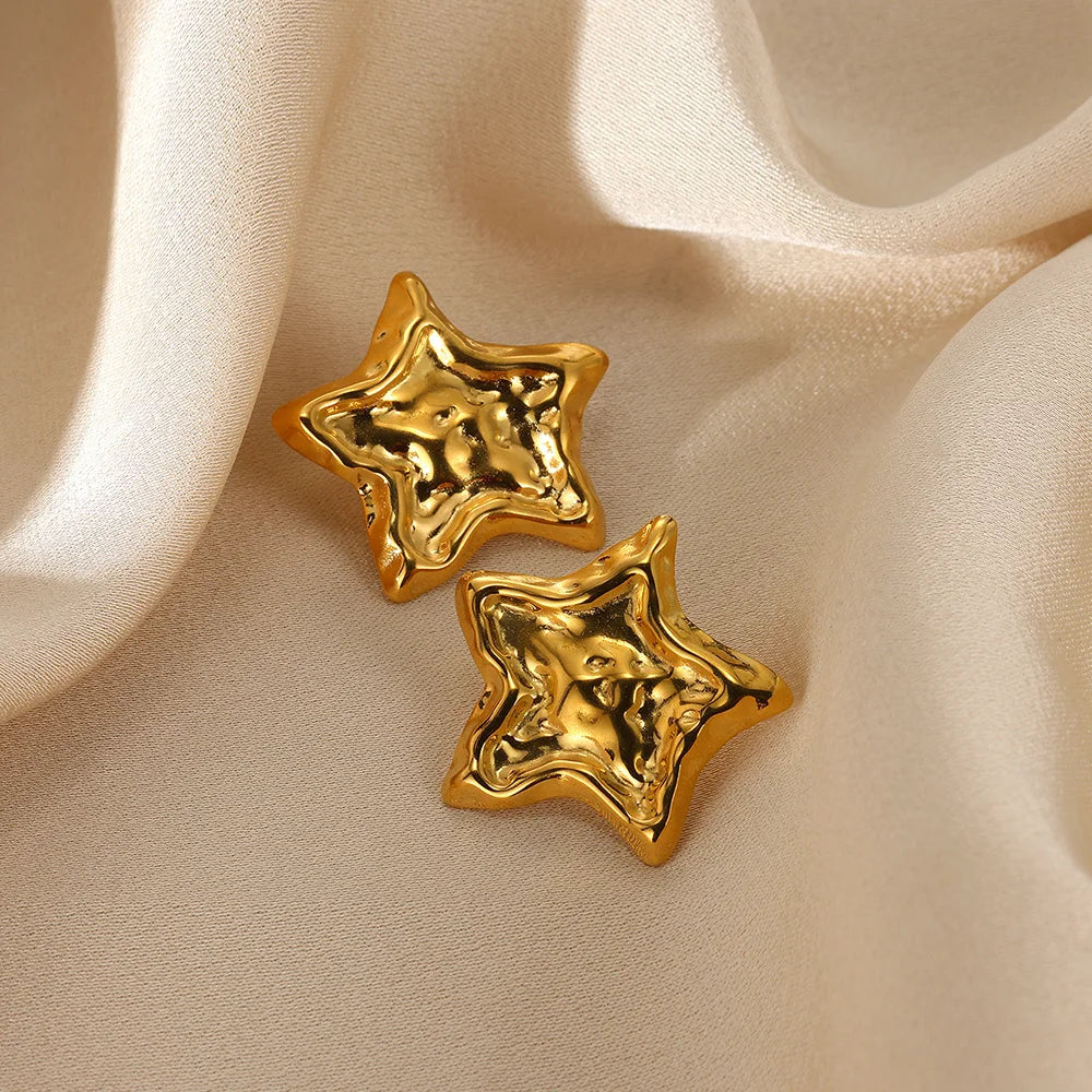 Pendientes de acero inoxidable con flor geométrica para mujer, aretes dulces con forma de girasol, chapados en oro, joyería para perforación de orejas, accesorios de boda, regalos