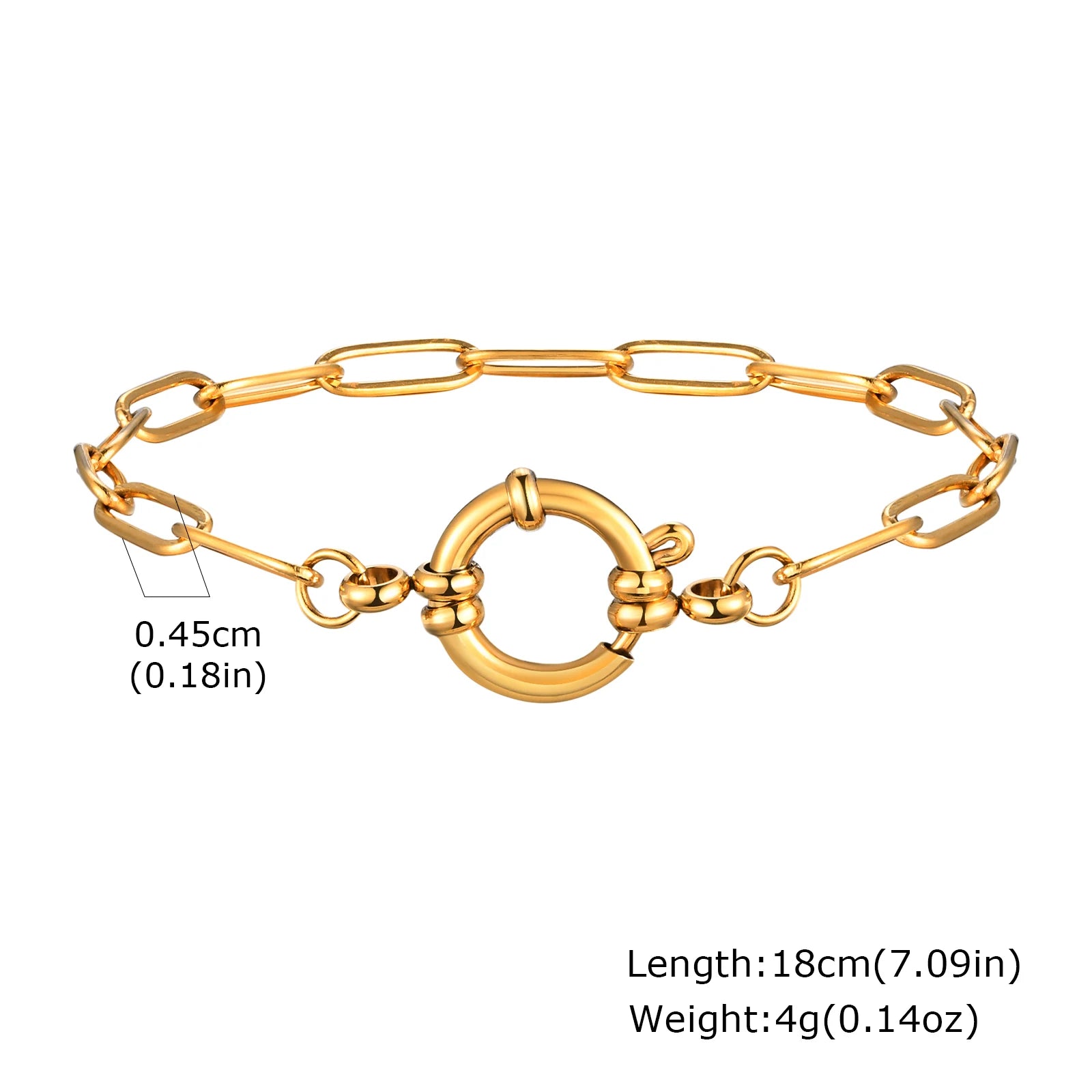 Paperclip-Kette Halsband, Damen Edelstahl Federverschluss Anhänger Halskette, Wasserdicht 18k Vergoldeter Schmuck