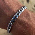 New Trendy Cuban Chain Men Bracelet Classic Stainless Steel Silver Color Width Chain Bracelet For Women Fashion Jewelry Gifts