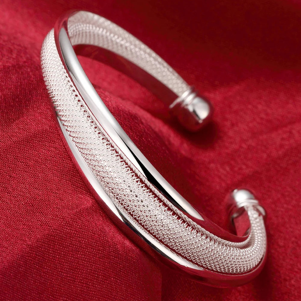 Großhandel Feine 925 Sterlingsilber Armreifen Armband Charms Herz Offen für Frauen Damen Schmuck Anpassung Manschette Hochzeitsgeschenk