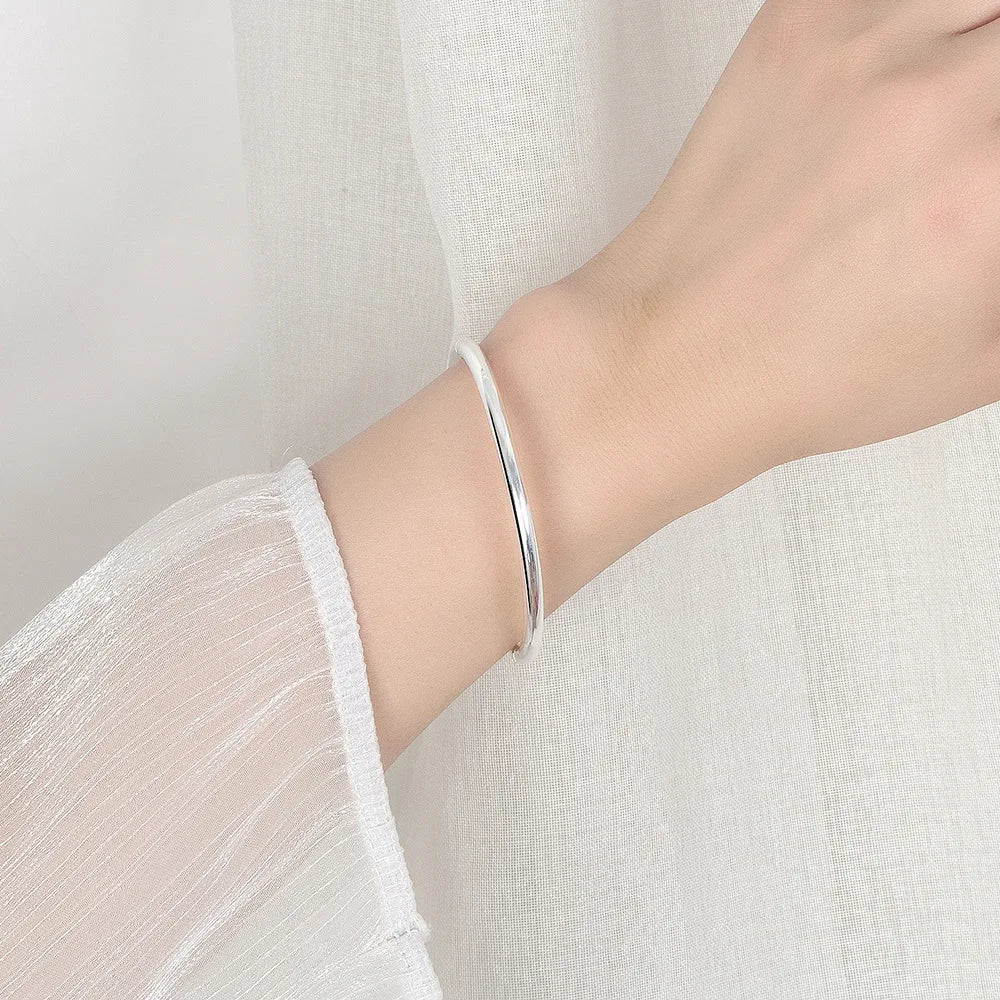 925er Sterlingsilber 4MM Armreifen für Damen Luxuriöser Qualitätsschmuck Großhandel Schmuck
