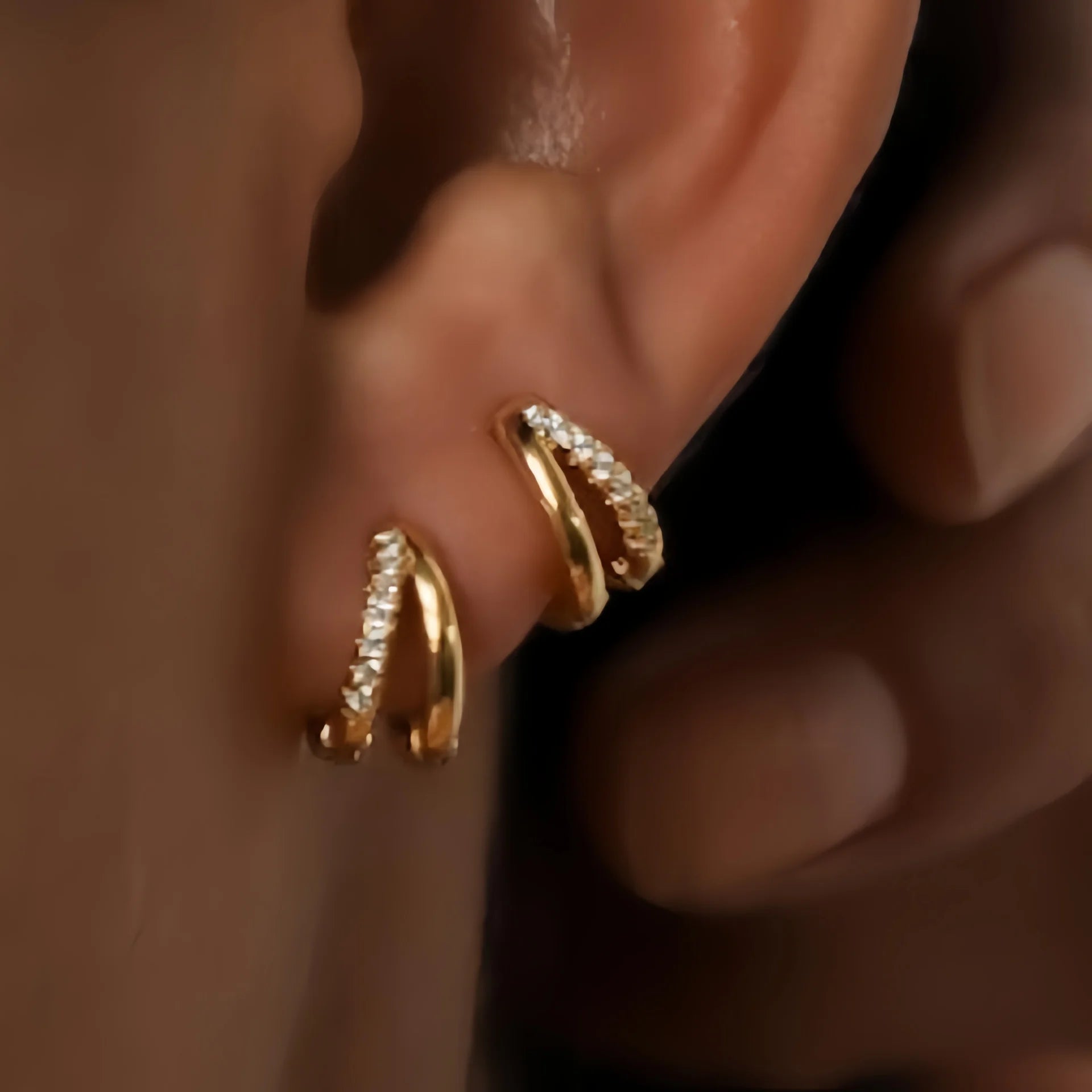 Pendientes de aro de circonita color dorado de moda para mujer, estilo bohemio retro, geométricos, de metal de cobre, pendientes de joyería de moda, regalos 2024