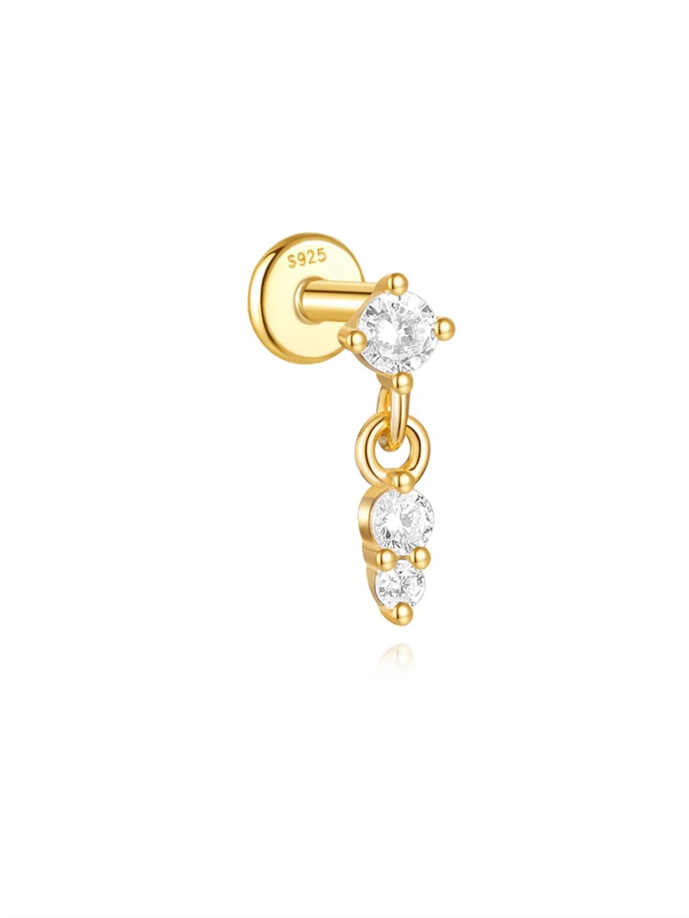 CANNER 1PC Vier-Punkt-Stern Mond Quaste Lotus Knorpel Spirale Piercing 925 Sterlingsilber Ohrstecker Für Frauen Ins Ohrring