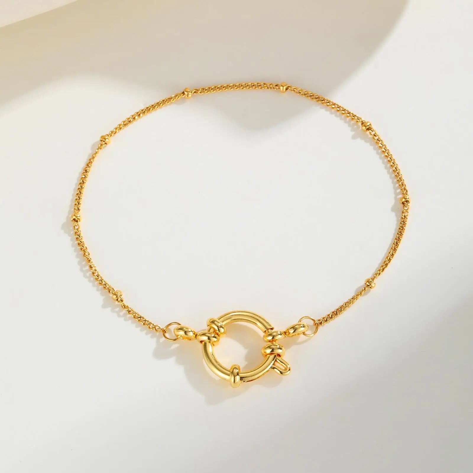 Paperclip-Kette Halsband, Damen Edelstahl Federverschluss Anhänger Halskette, Wasserdicht 18k Vergoldeter Schmuck