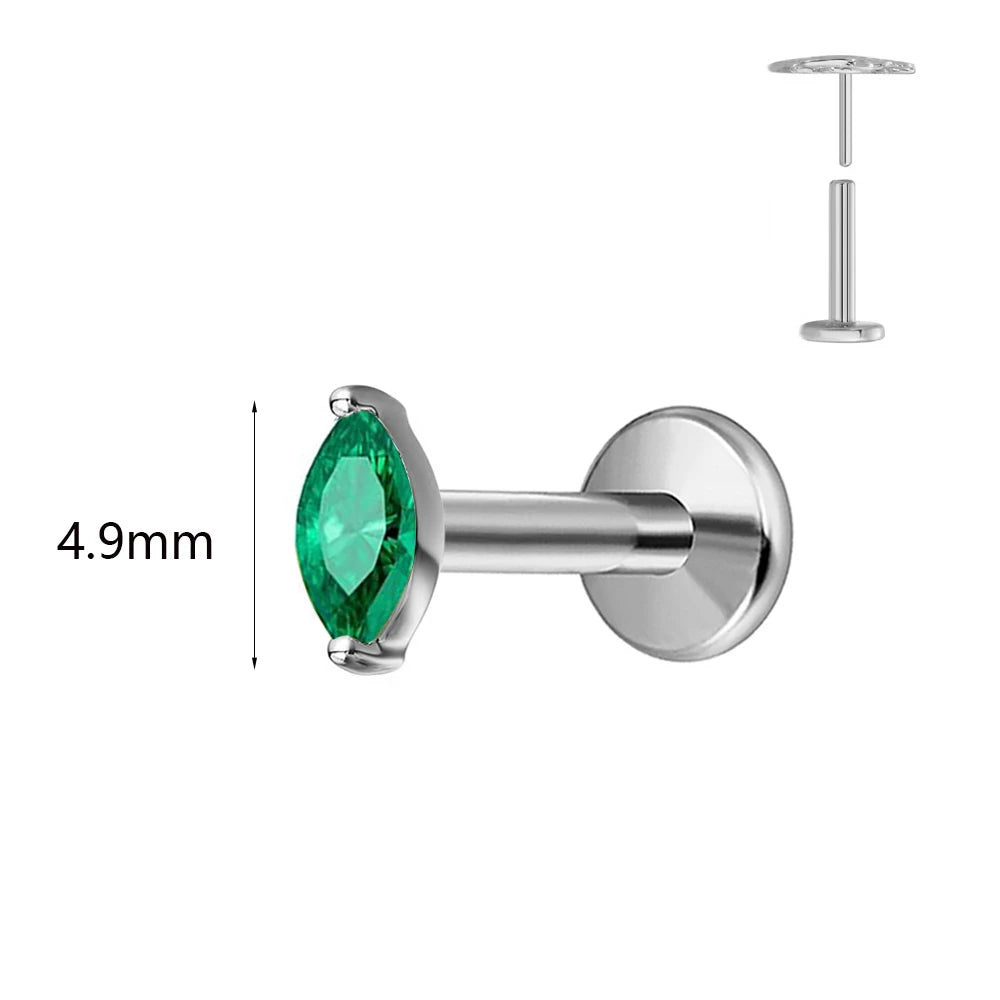 ASTM F136 G23 Titan Hasenohren Piercing Ohrstecker Push-In Threadless Labret 16/18/20G Knorpel Körperschmuck