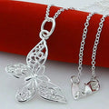 925 Sterling Silber Schmetterling Anhänger Halskette Schlangenkette für Frauen Hochzeit Verlobung Schmuck