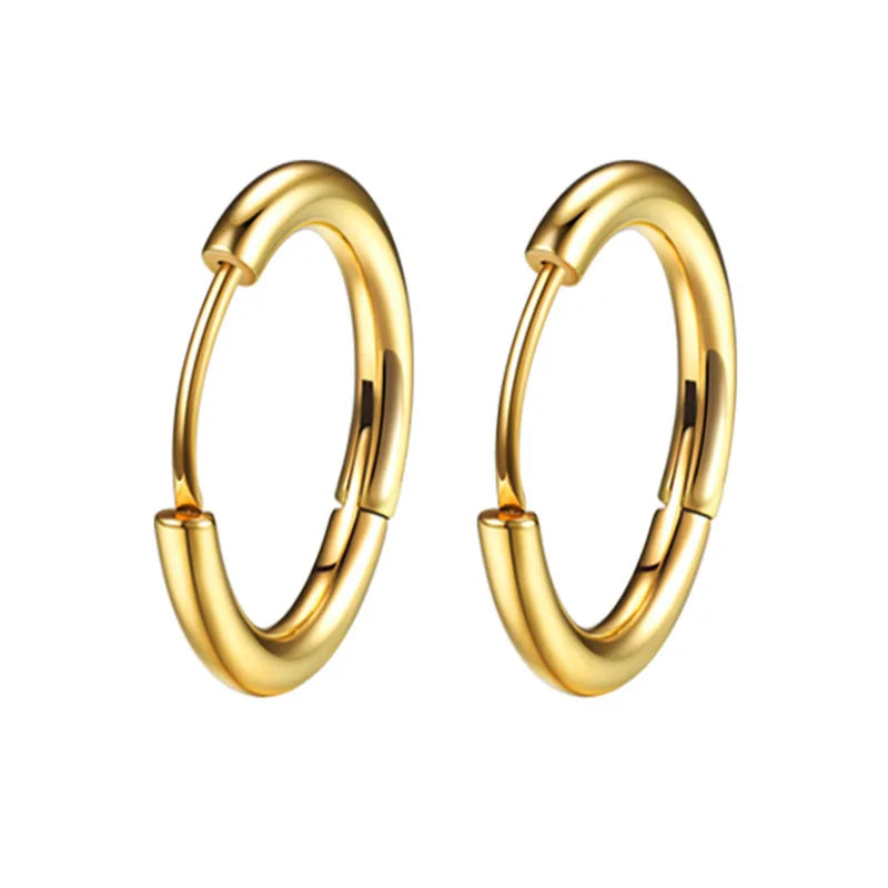 1 Paar Damen/Herren Edelstahl Kleine Creolen Ohrring Piercing Ohrknorpel Tragus Einfacher Dünner Kreis Antiallergische Ohrringe