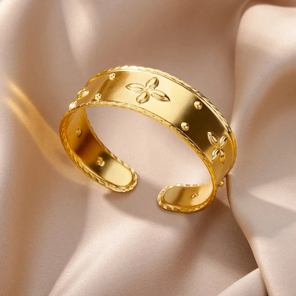 Schlangen Armreif Armband für Damen Edelstahl Vergoldet Öffnungsarmreif Tier Ästhetischer Schmuck pulseras mujer