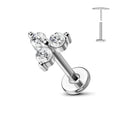 ASTM F136 G23 Titan Blume Threadless Ohrring Piercing Blütenblätter Blatt Herz Schmetterling Pin Daith Conch Push-in Labret Stecker