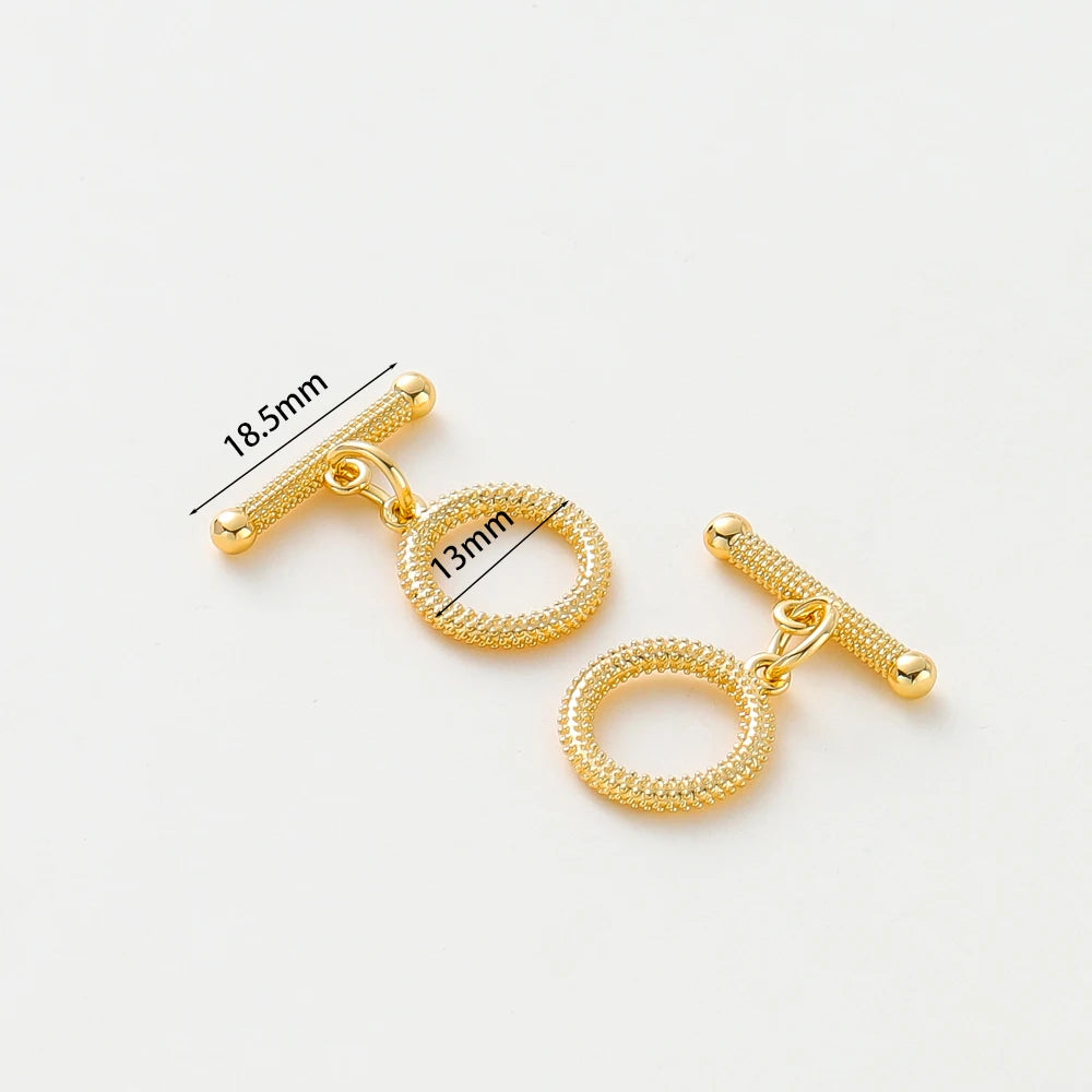 4 Sets 14K/18K Vergoldetes Messing O-Knebelverschluss-Verbinder für DIY Armband Halskette Schmuckherstellung Zubehör