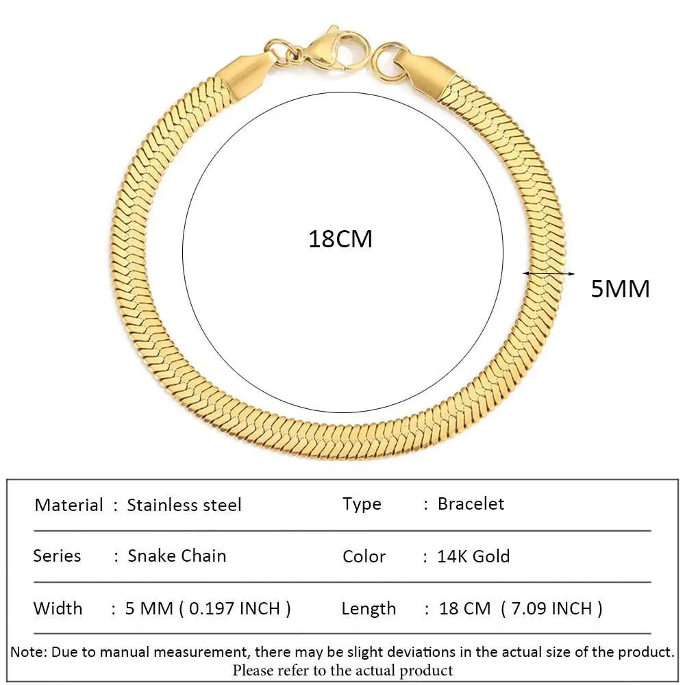 SUNIBI Klassische Schlangenkettenarmbänder für Damen, Trendige Mode, Edelstahl-Kubakettenarmband, Trendige Damengeschenke, Schmuck