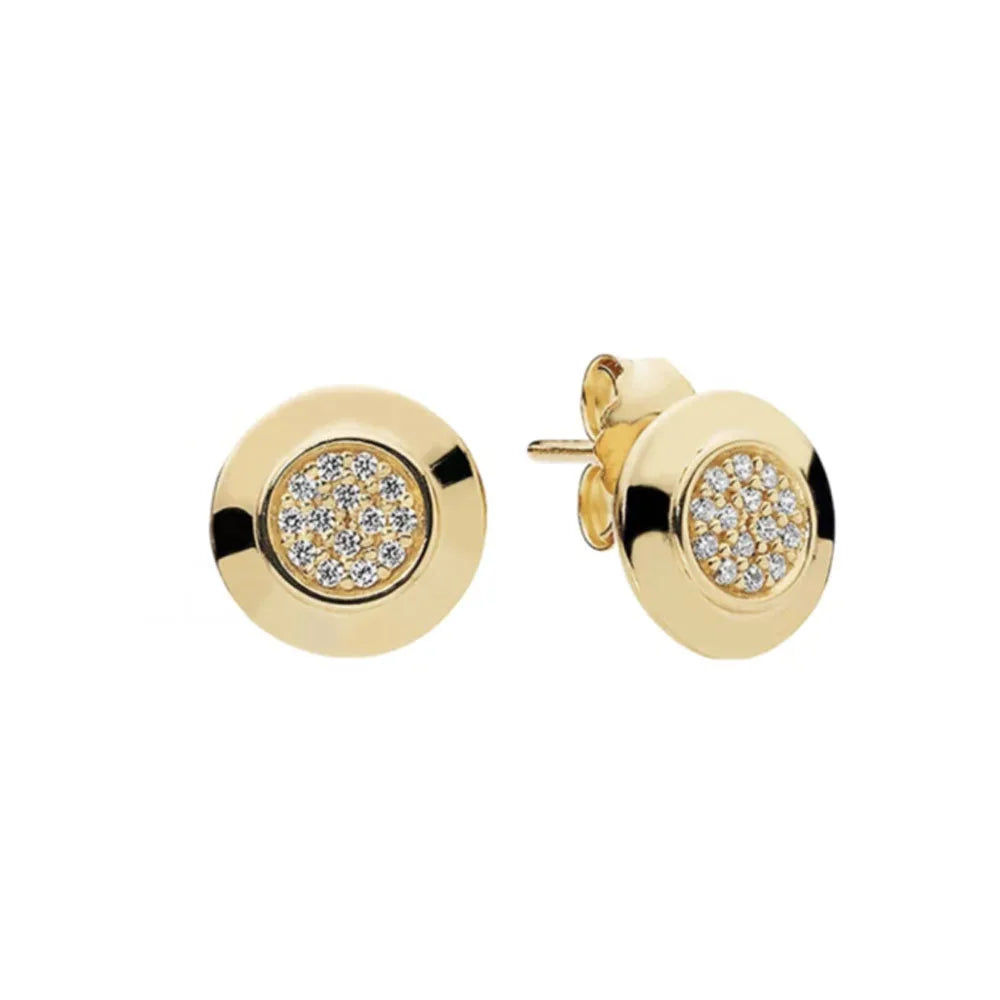 Pendientes de tuerca europeos con cruz de girasol, color dorado, para mujer, festival, exquisitos abalorios, regalos de joyería, plata 925