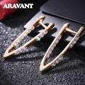 Aravant 925er Silber 18K Gold Zirkonia Creolen für Damen Modeschmuck