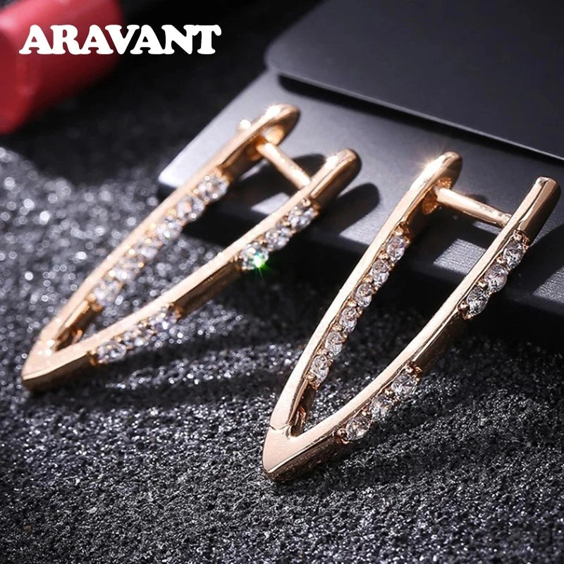 Aravant Pendientes de Aro de Plata 925 con Oro de 18K y Circonita Cúbica para Mujer, Joyería de Moda