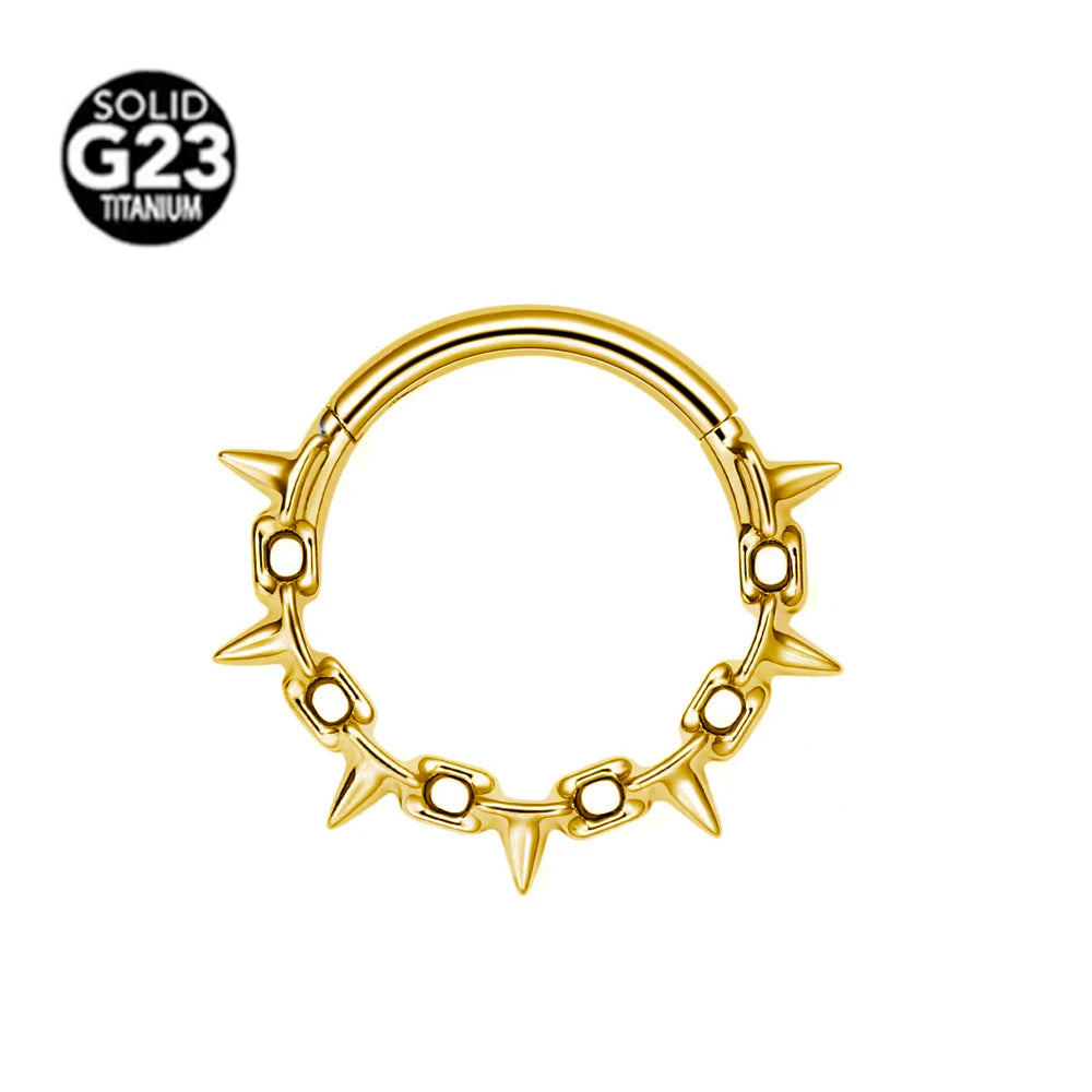 G23 Titanio Abeja Septum Aro Nariz Piercing Joyería Corporal 16G Segmento Lunar Serpiente Clicker Hélice Oreja Cartílago Corazón Daith Aro