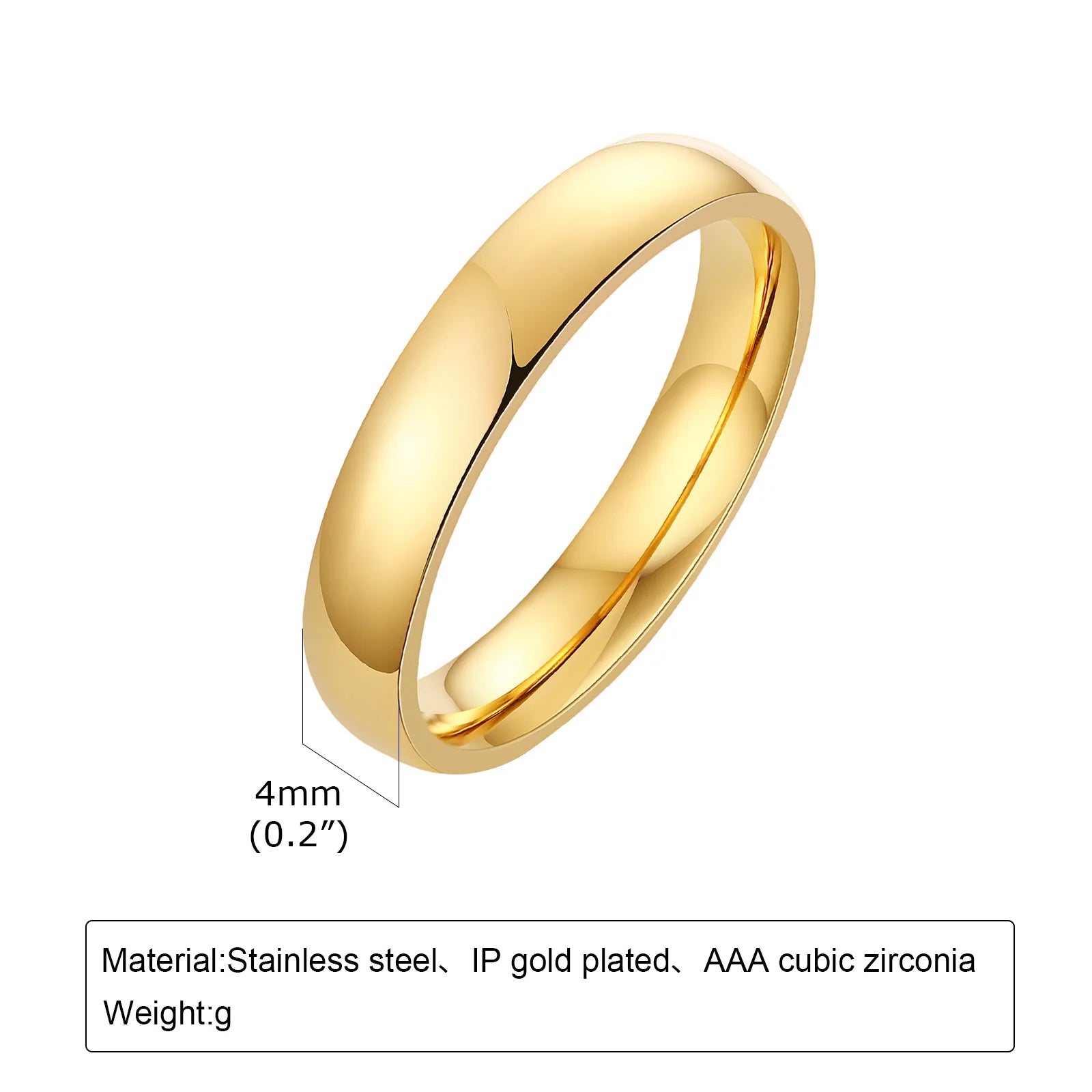 2er-Set Stapelringe für DamenEdelstahl 2mm dünn Goldfarben Kuppelform Minimalistischer Schmuck