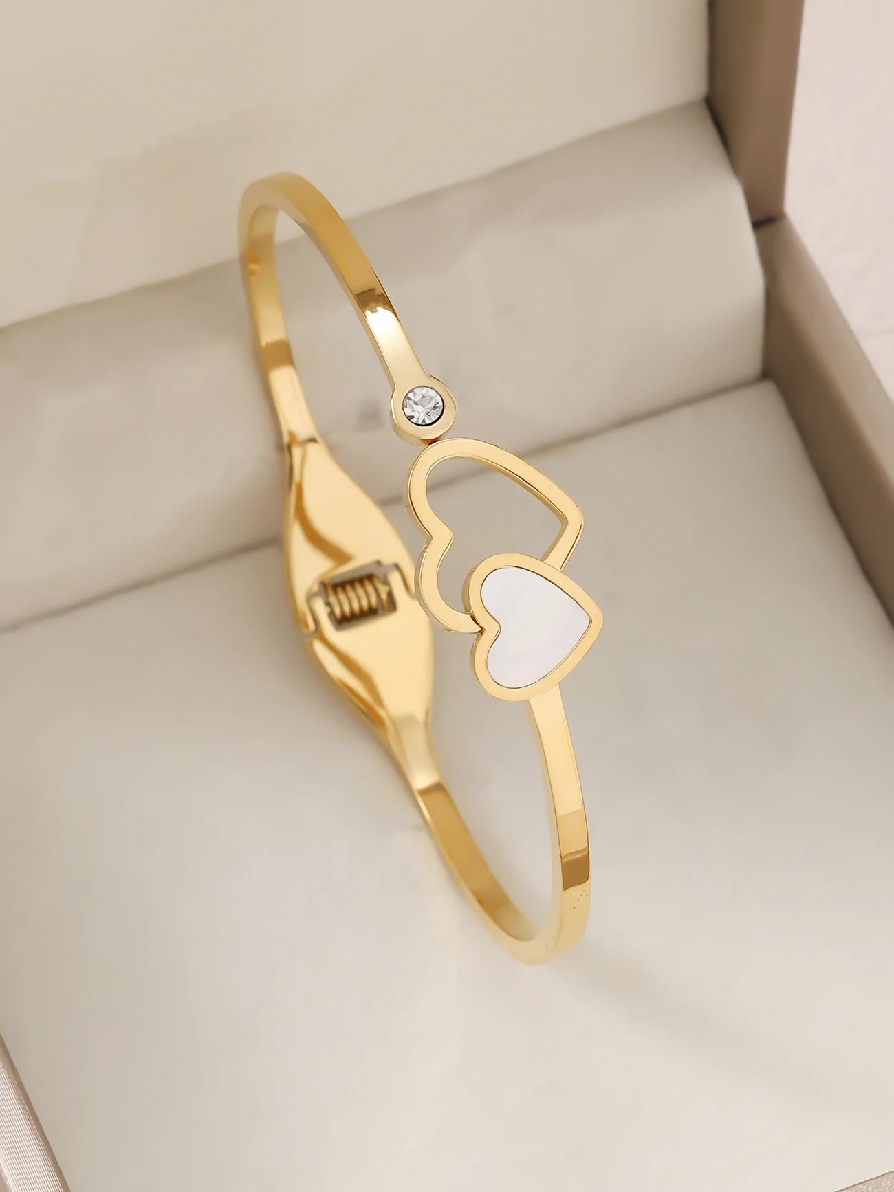 1 Stück/Set Damen Hochzeitsschmuck Party Feiertag Valentinstag Geschenk Edelstahl Armband 18K vergoldet Armband