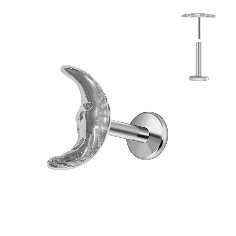 ASTM F136 G23 Titan Blumen Piercing Push-In Zweig Ohrring Stecker Anhänger Gewindefreies Labret Piercing Knorpel Körperschmuck