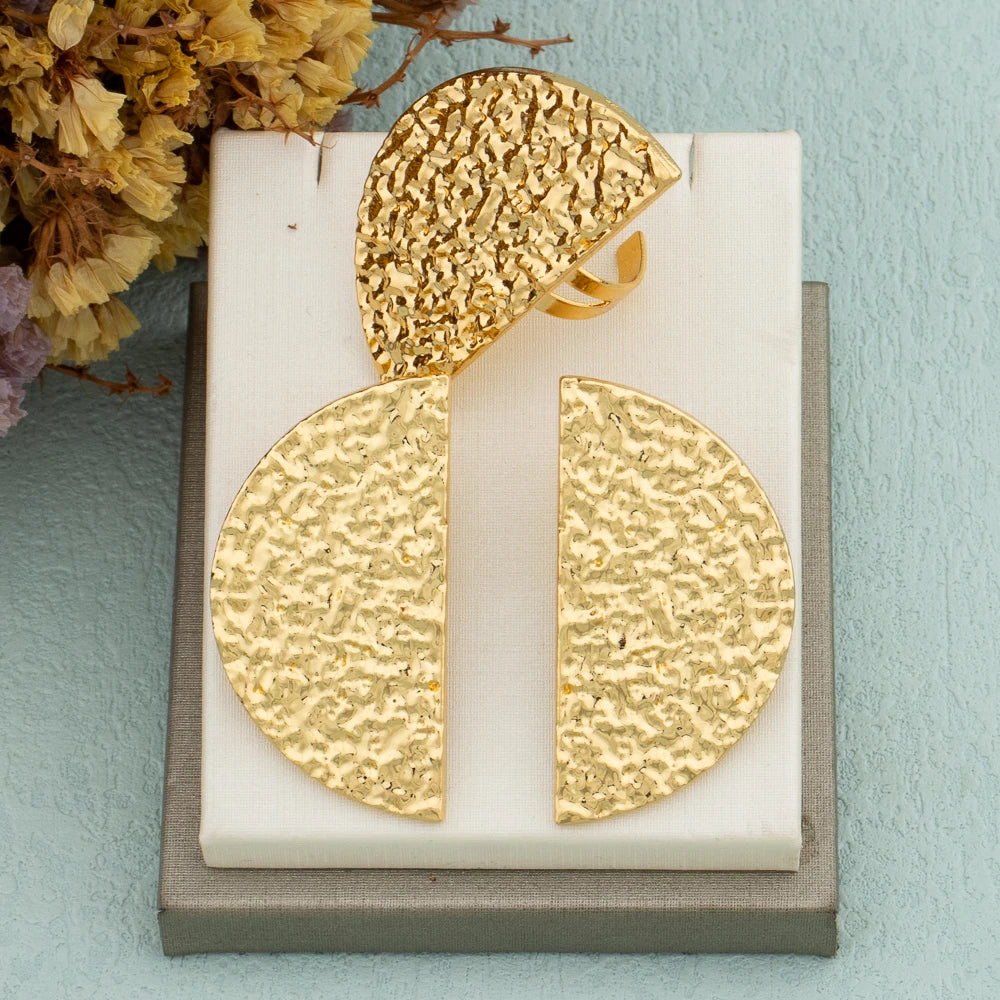 Große Statement-Ohrringe aus Gold, Ring-Schmuck für Damen, Punk Vintage Gold Silber Farbe Geometrisch Metall Hängende Ohrringe