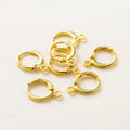 10 Stück 14K 18K vergoldetes Messing Frankreich Rohling Rund Öffnung Ohrringhaken Ohrhänger Clips Schlaufe für DIY Schmuckherstellung Zubehör