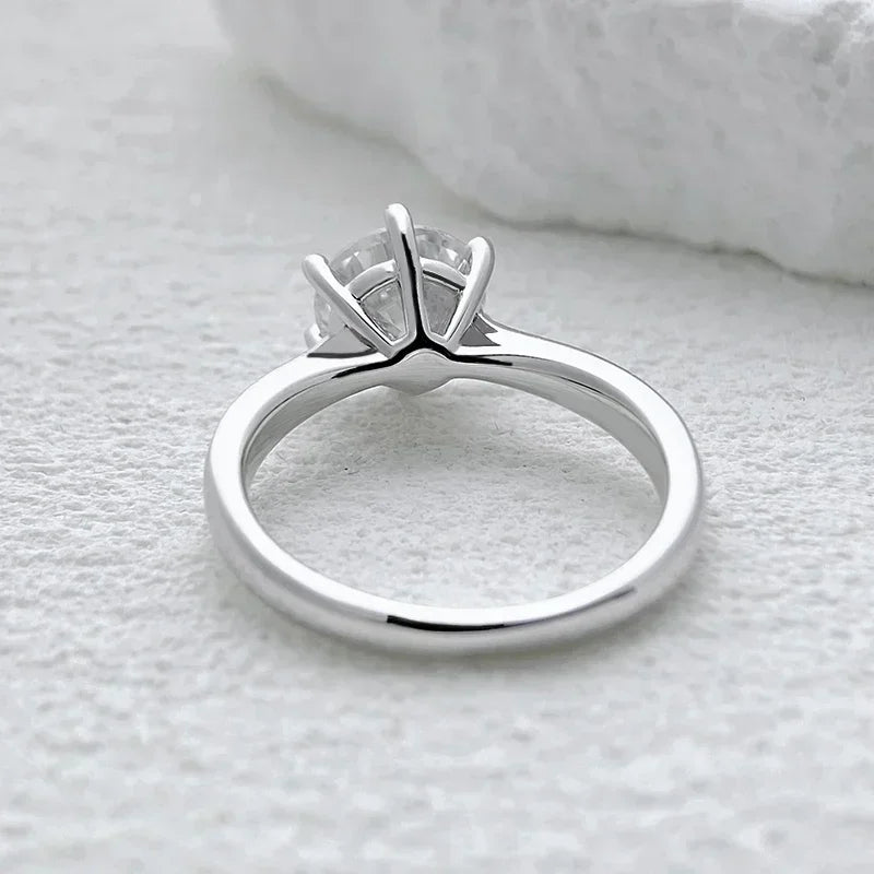 NeeTim 0.5-2ct Moissanit Ehering für Damen Sterling Silber Runder Brillant Diamant Solitär Verlobungsringe Zertifiziert