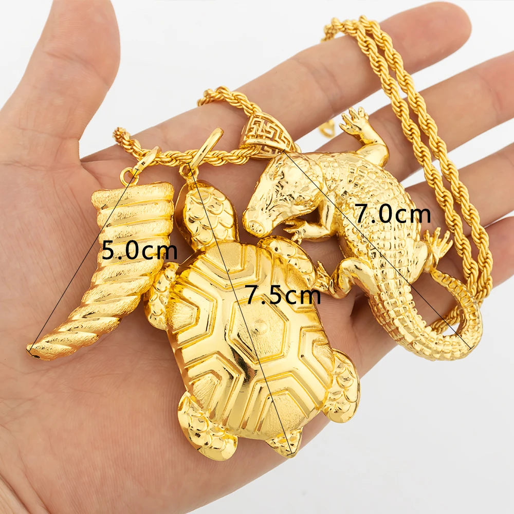 Colgante color oro Dubái, estilo hip hop, personalidad para hombres y mujeres, joyería minimalista, joyería para fiestas, regalos de cumpleaños.