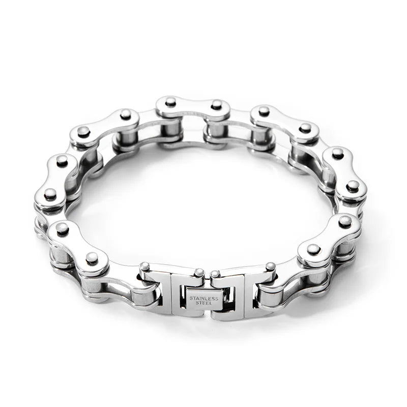 1 Stück Herren-Edelstahlarmband Kreatives Imitations-Fahrradkettenarmband Trendiger Punk-Stil Alltagsaccessoires