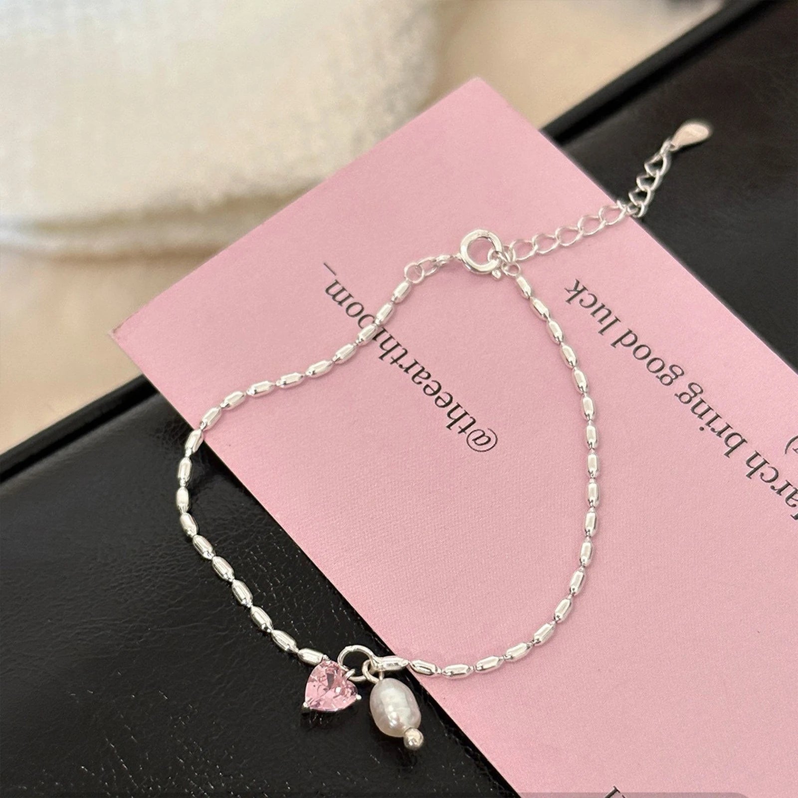 925 Silber Doppellagiges Perlenarmband für Damen Mädchen Design Perlen Schmuck