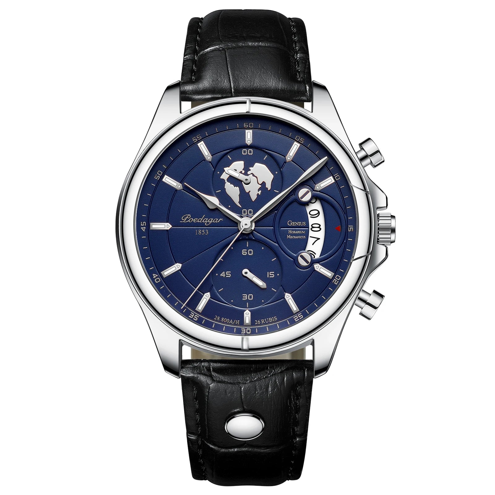 POEDAGAR Lujo Hombre Reloj de Pulsera Cronógrafo Fecha Impermeable Cuero Reloj Hombre Casual Cuarzo Relojes de Hombre Deportes Reloj Masculino