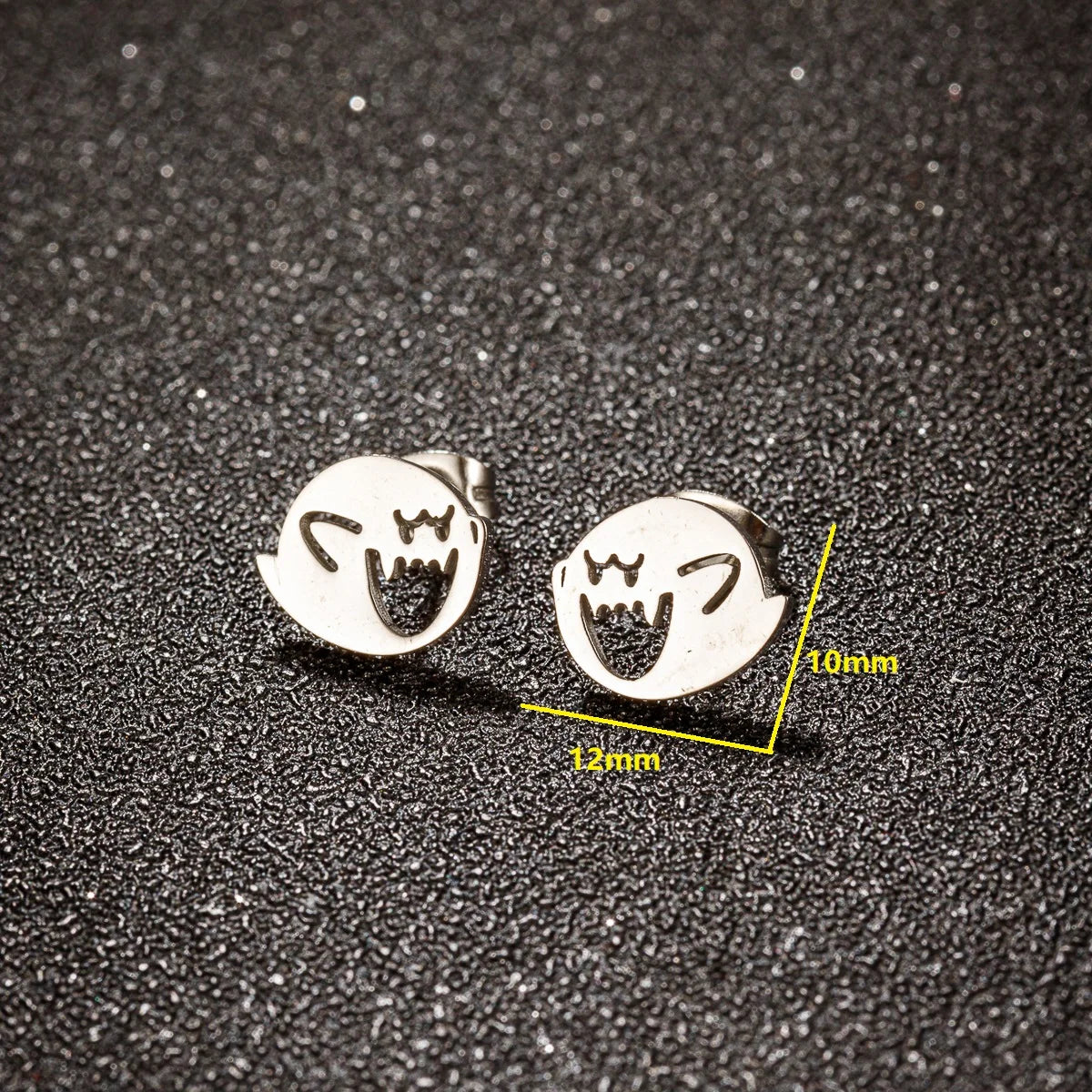 Horror Halloween Bat Spider Trendy Earrings Women 2024 Black Color Stainless Steel Ear Piercing Skull Punk Jewelry Party Gifts