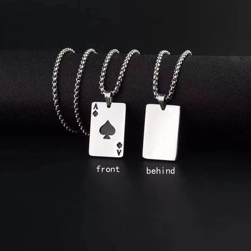 1 Stück kreative Poker-Karten-Halskette, Anhänger, Pik-Herz-Ass, trendige Hip-Hop-West-Coast-Halskette, Anhänger, Alltagszubehör