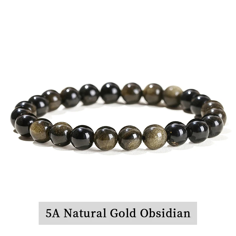 JD Natursteinperlen Armband Amethyst Tigerauge Kristall Quarz Achat Edelstein Perlen Armreifen Damen Herren Reiki Heilung Schmuck Geschenk