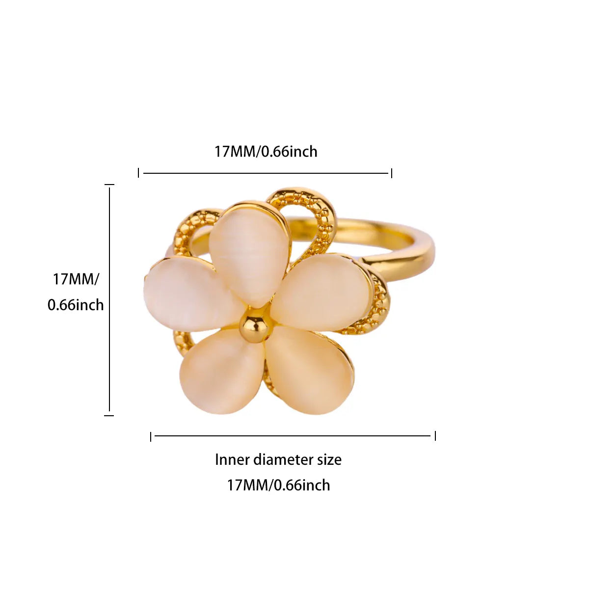 Luxus Zirkon Drehbarer Blumen-Herz-Ring für Frauen Edelstahl Goldfarben Offener Ring 2025 Neue Mode Hochzeits-Paarschmuck