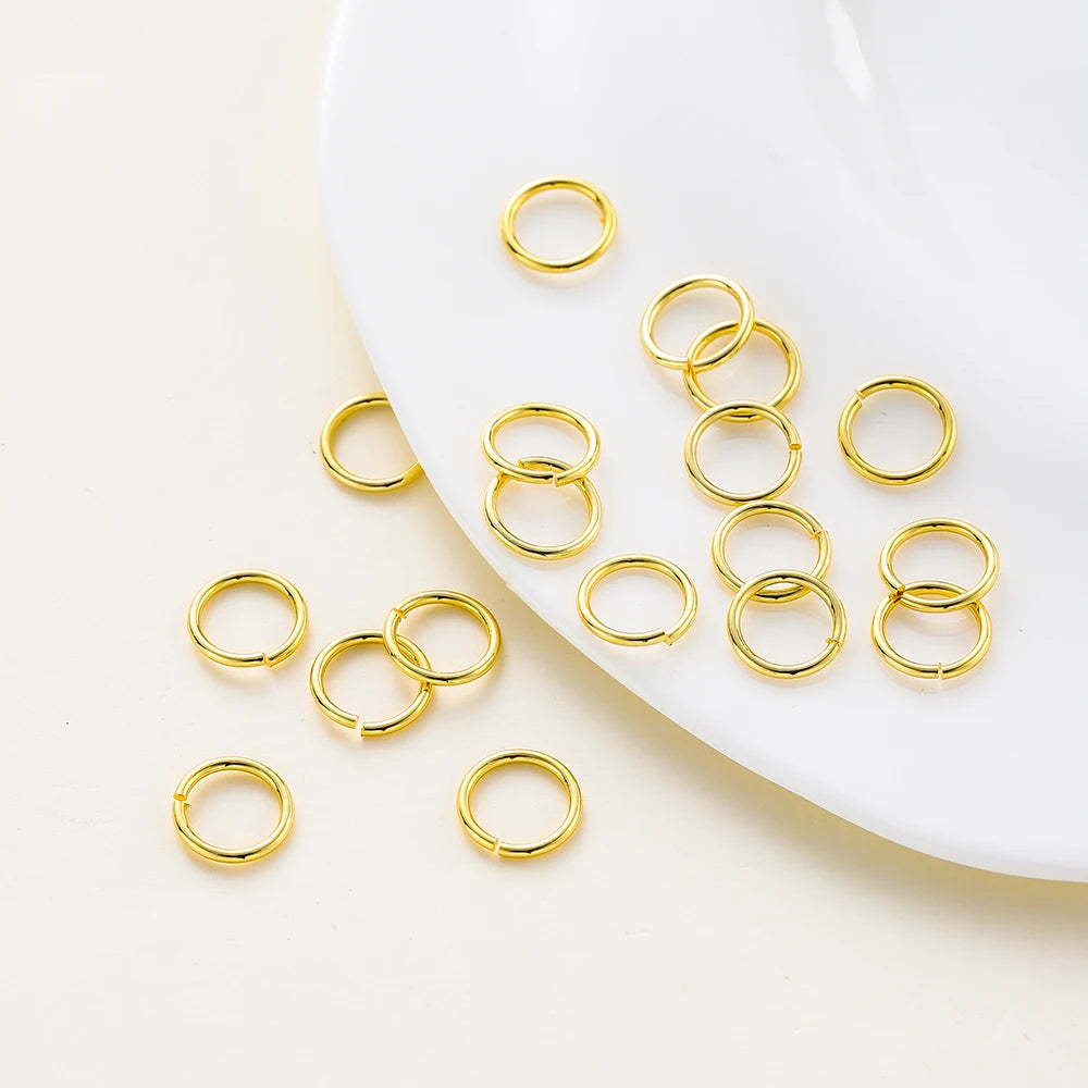 50–200 Stück/Los 14K 18K Goldkette Offener einzelner Biegering Karabinerverschluss Verbinder Spaltring Fitting DIY Schmuckherstellung Zubehör
