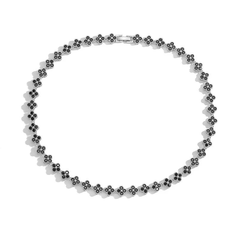 HECHENG, AAAAA Messing 18K vergoldete Blumenhalskette Armband Schmuckset, als Weihnachtsgeschenk für Frauen und die beste Freundin