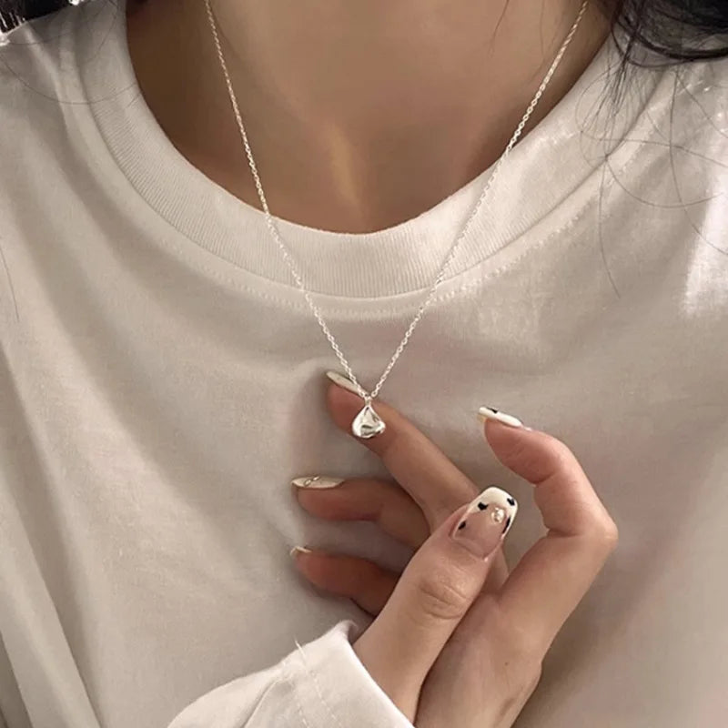 VENTFILLE Plata 925 Geometría Circular Rosa Collar Esmalte Goteo Coreano Joyería Delicada Regalo de Cumpleaños Venta al por Mayor