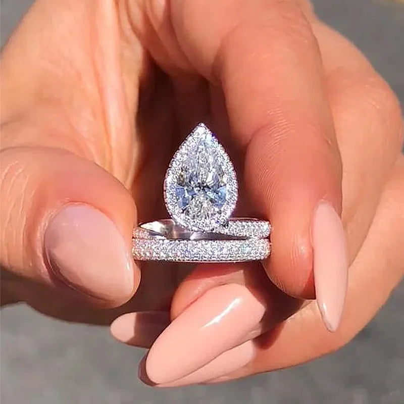Anillo para mujer de plata de ley 925 con diseño de corona, accesorios de moda para compromiso y aniversario, joyería elegante con circonita brillante incrustada