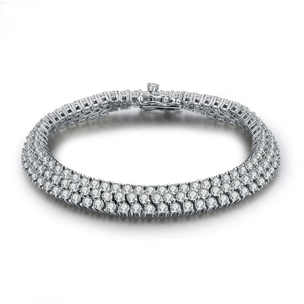 MINTYBOX S925 Sterlingsilber All Moissanite Tennisarmband für Damen D VVS1 Diamant Vergoldet Luxus Hochzeit Edler Schmuck