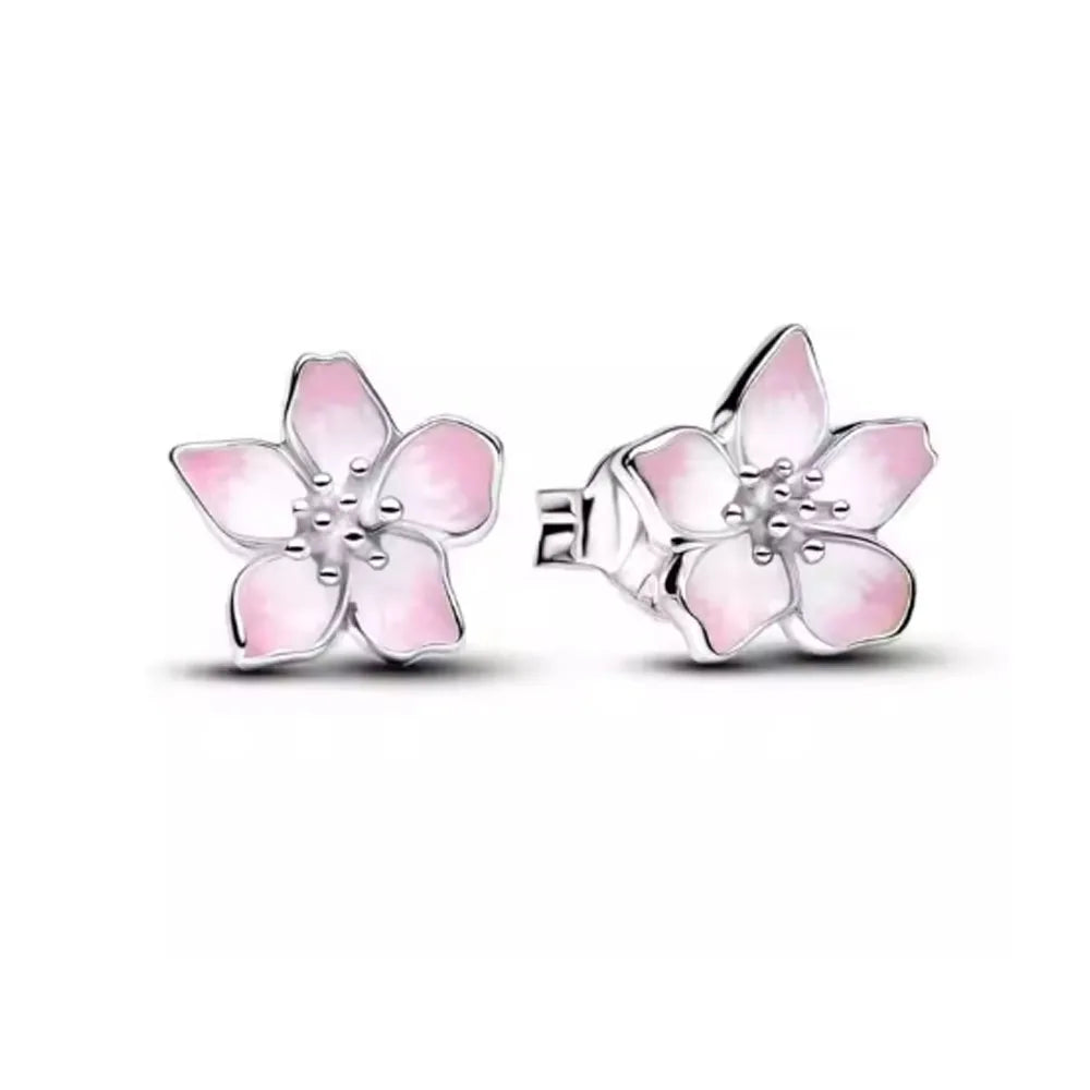 2026 Neue 925er Silber Elefant Kirschblüten Schmetterling Herz Ohrringe, eine zarte Wahl für Damenschmuck