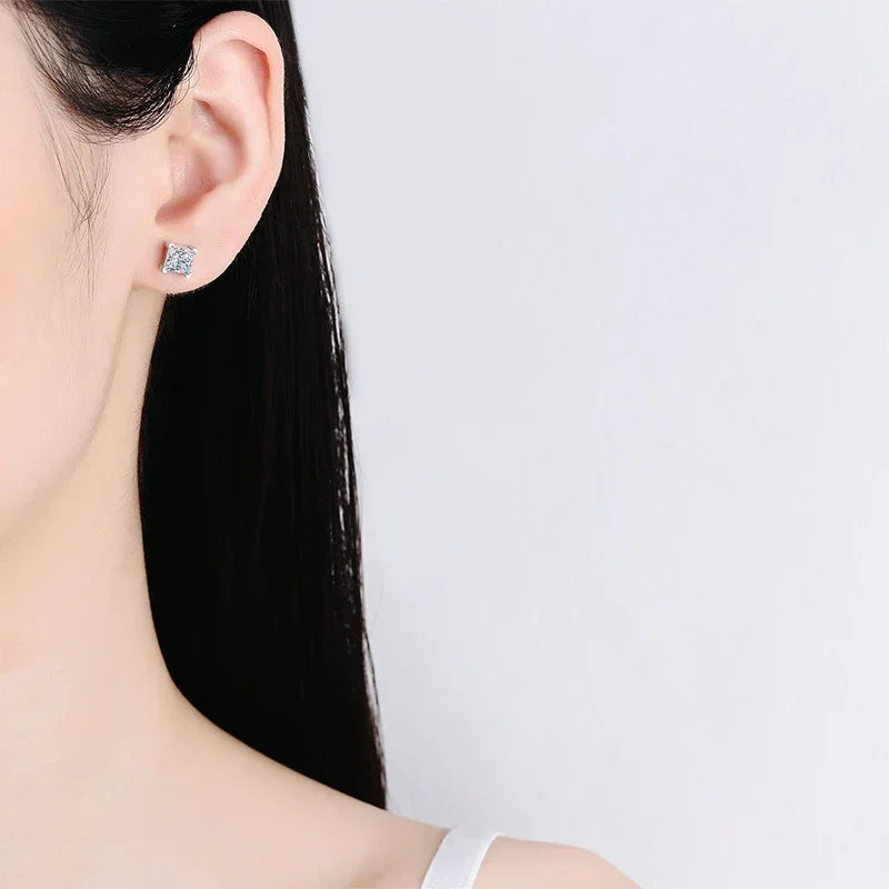 NeeTim 1ct D Color Moissanit Ohrstecker für Damen, luxuriöser Schmuck, original 925 Sterling Silber Diamant Hochzeitsfeier Ohrring Geschenk