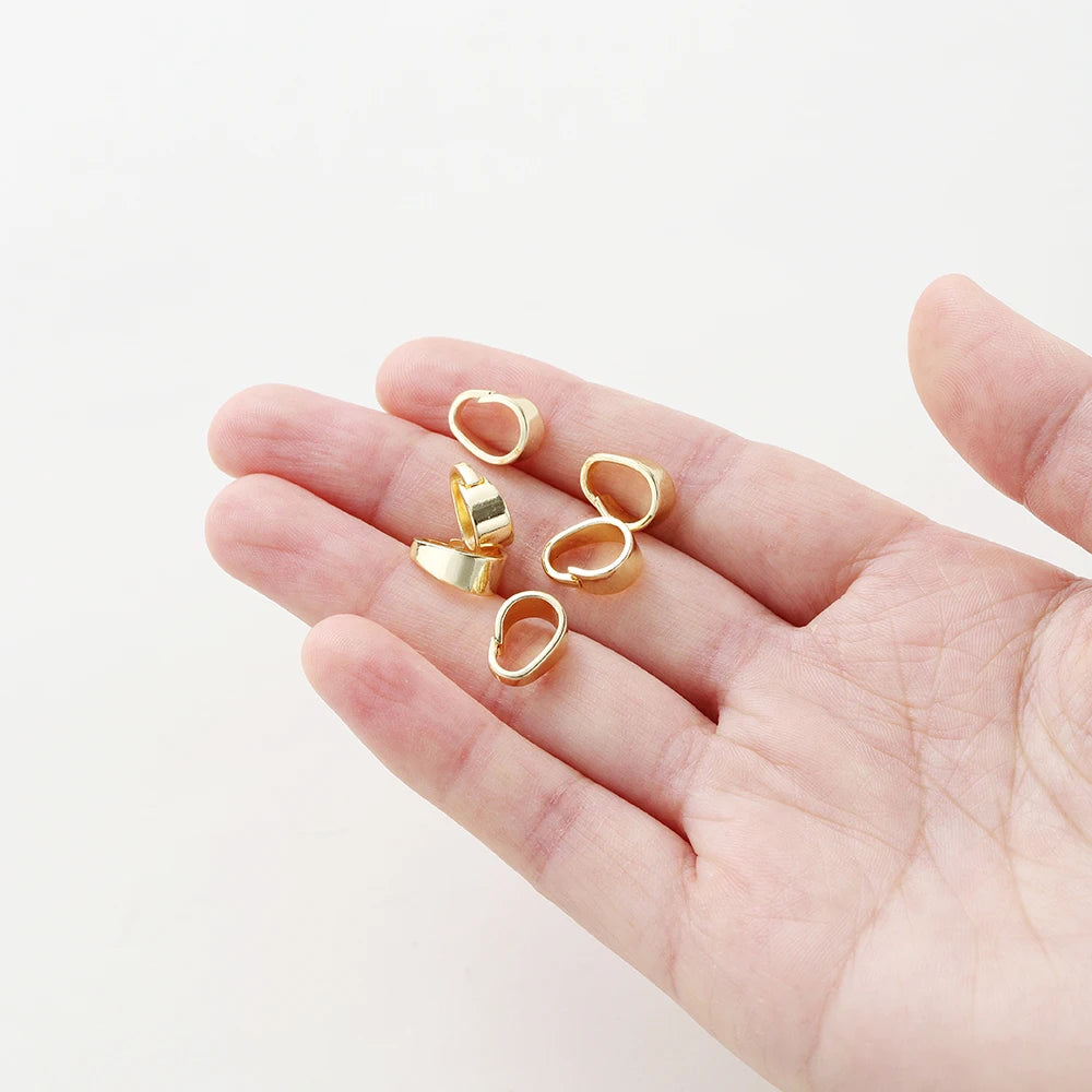 20 unids/lote 14K 18K Color oro colgante cierre de fianza Clip Conectores de abalorios de semillas de melón a granel para la fabricación de collares DIY