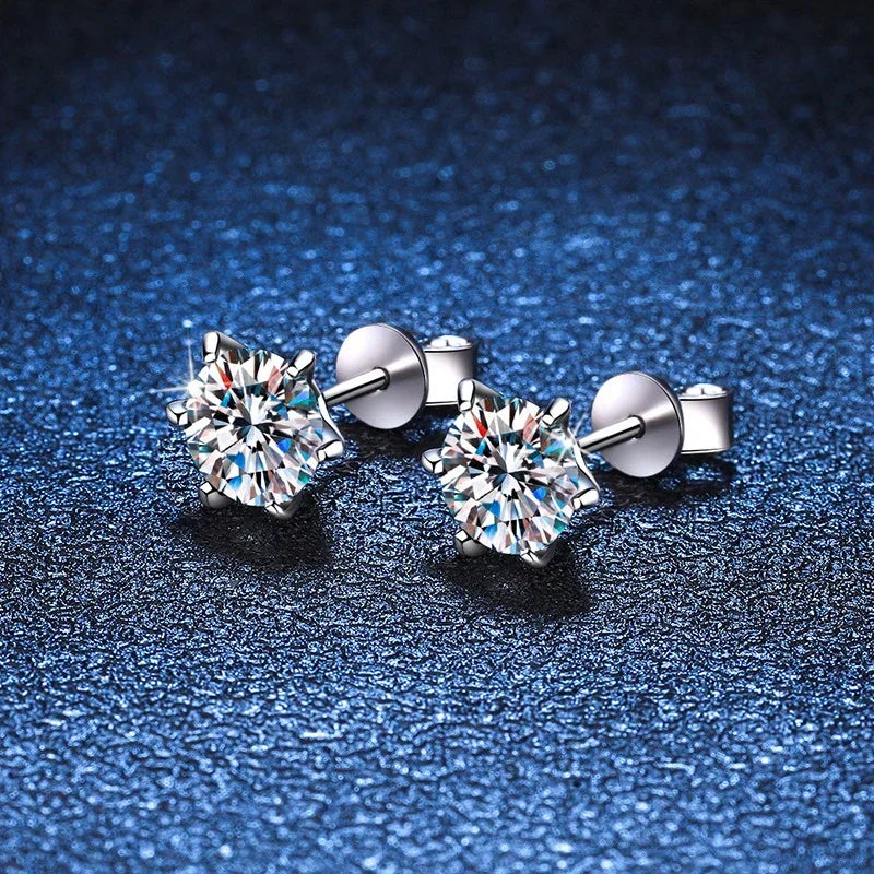 NeeTim 0.3-2CT Moissanit-Ohrstecker für Damen, Schraubverschluss, 925er Sterlingsilber, Hochzeitsschmuck, besteht den Diamanttest